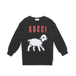 NWT Gucci Kids' Lamb Sweatshirt In Grey Size 6